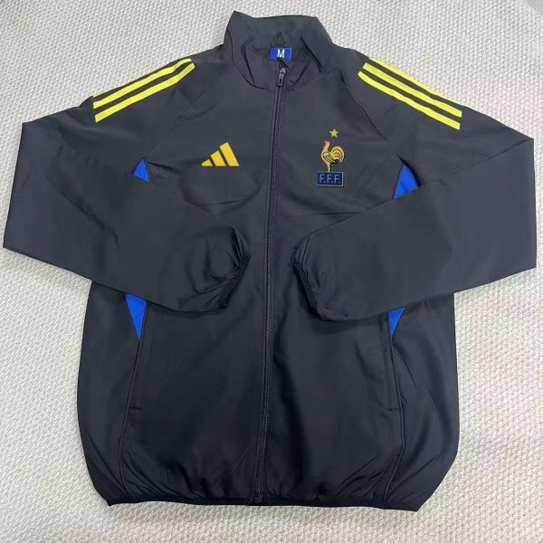France Windbreaker  Black 1:1 Quality Soccer Jersey  25-26
