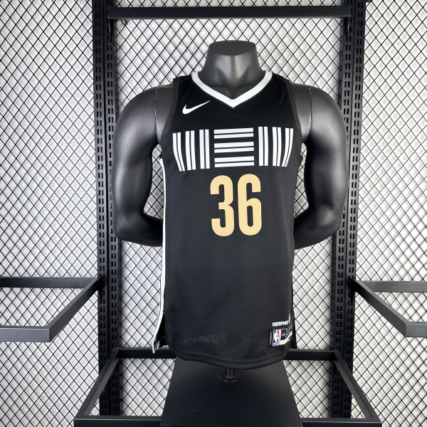 Memphis Grizzlies City Edition Black #36 SMART 1:1 Quality NBA Jerseys 2024