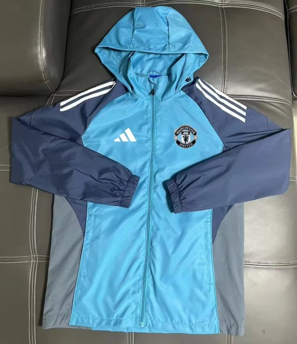 Manchester United Windbreaker  Blue 1:1 Quality Soccer Jersey  25-26