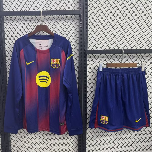 Barcelona  Home Long With Pants Sets fans 1:1 Quality Soccer Jersey 25-26
