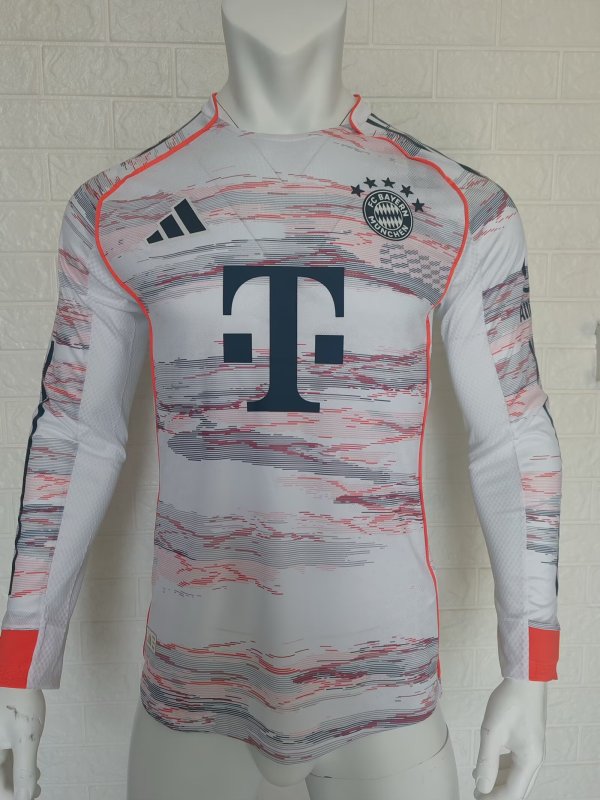 Bayern Munich Away Long Sleeves Player 1:1  Quality Soccer Jersey  25-26