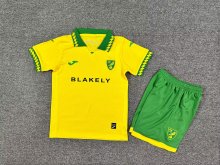 Norwich Home Fans Kids  1:1 Quality Soccer Jersey  25-26