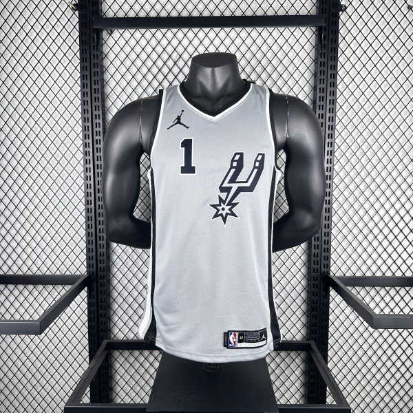 San Antonio Spurs Grey #1 WEMBANYAMA 1:1 Quality NBA  Season Jerseys 2021