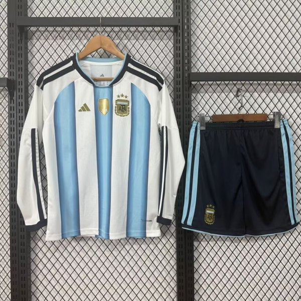 Argentina home Long Kids 1:1 Quality Soccer Jersey 26-27（2026）