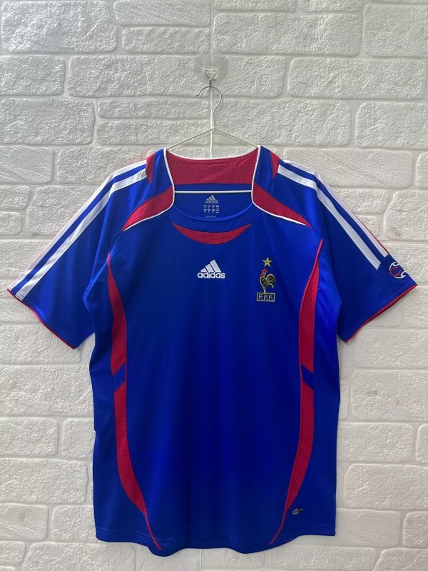 Retro France Home fans  1:1 Quality Soccer Jersey   2006