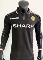 Retro Manchester United away Long sleeve 1:1 Quality Soccer Jersey  1998-1999