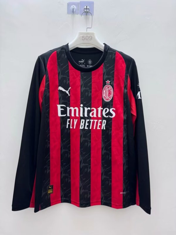 AC Milan home long   fans 1:1 Quality Soccer Jersey 25-26
