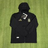 Argentina Windbreaker  Interchange Jacket Black  White 1:1 Quality Soccer Jersey  25-26