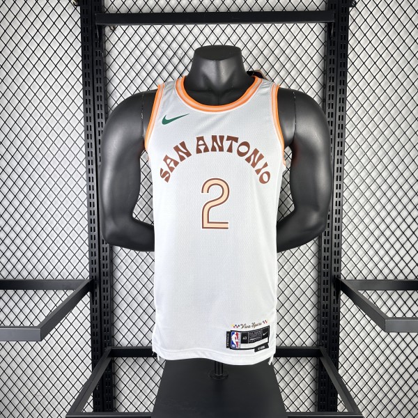 San Antonio Spurs City Edition White #2 LEONARD 1:1 Quality NBA  Season Jerseys 2024