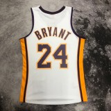 Los Angeles Lakers Kobe #24 BRYANT Mitchell & Ness 2009-10 White Hardwood Classics Swingman NBA Jerseys