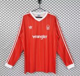 Retro Nottingham Forest Home Long Sleeve  1:1 Quality Soccer Jersey 1982-1984