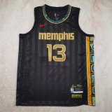 Memphis Grizzlies City Edition Black #13 JACKSON JR. 1:1 Quality NBA Jerseys 2021