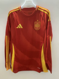Spain home Long Sleeve  Fans  1:1 Quality Soccer Jersey   24-25