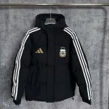 Argentina Windbreaker  Cotton clothing Jacket Black  White 1:1 Quality Soccer Jersey  25-26