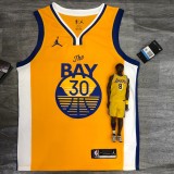 Golden State Warriors  V-neck Yellow JORDAN #30 CURRY 1:1 Quality NBA Season Jerseys 2021