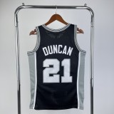 San Antonio Spurs Retro Black #21 DUNCAN 1:1 Quality NBA  Season Jerseys 1998-1999