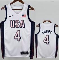 CURRY # 4 White  NBA Jerseys 2024