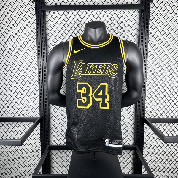 Los Angeles Lakers Snake Pattern #34 O'NEAL  1:1 Quality NBA Season Jerseys