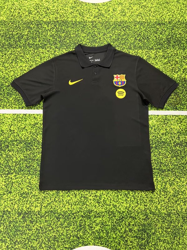 Barcelona  Polo   Fans  Black 1:1 Quality Soccer Jersey  25-26