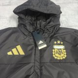 Argentina Windbreaker  Cotton clothing Jacket Black  White 1:1 Quality Soccer Jersey  25-26