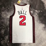 Chicago Bulls City Edition  White  #2 BALL 1:1 Quality NBA  Season Jerseys  2023