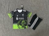 Liverpool Black Green Special Edition Kids 1:1 Quality Soccer Jersey  25-26