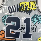 San Antonio Spurs Retro Graffiti #21 DUNCAN  1:1 Quality NBA  Season Jerseys 1998-1999
