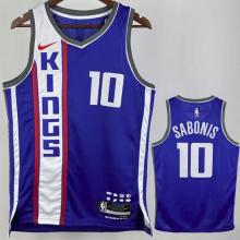 Kings SABONIS #10 Blue City Edition NBA Jerseys 24-25