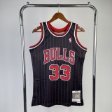 Chicago Bulls Black stripe #33 PIPPEN 1:1 Quality NBA  Season Jerseys  1991