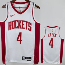 Rockets GREEN #4 White NBA Jerseys Hot Pressed  24-25