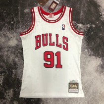 Chicago Bulls White #91 RODMAN 1:1 Quality NBA  Season Jerseys  1998