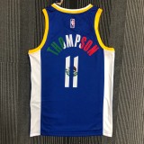 Golden State Warriors White Blue Mexico Retro #11 THOMPSON 1:1 Quality NBA Season Jerseys  75 Year