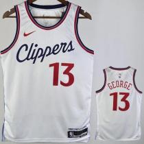 Clippers GEORGE #13 White NBA Jerseys 24-25