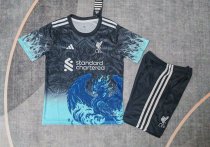 Liverpool blue Special Edition Kids 1:1 Quality Soccer Jersey   25-26