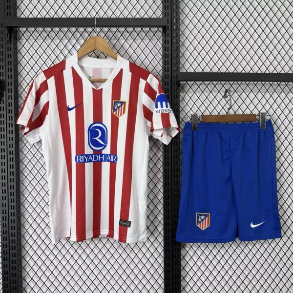 Atletico Madrid Home With Pants Sets fans 1:1 Quality Soccer Jersey   25-26