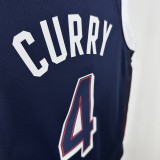 Golden State Warriors USA   Blue #4 GREEN  1:1 Quality NBA Season Jerseys 2024 Olympic Games