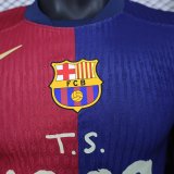 Barcelona  home Player （配广告） 1:1 Quality Soccer Jersey 25-26