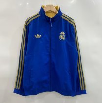 Real Madrid  Two-sided Blue Golden Windbreaker 25-26