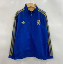 Real Madrid  Two-sided Blue Golden Windbreaker 25-26