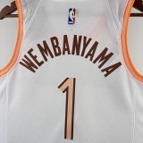 San Antonio Spurs City Edition White #1 WEMBANYAMA 1:1 Quality NBA  Season Jerseys 2024