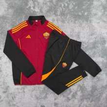 Roma  Windbreaker Sets With pants  Red 1:1 Quality Soccer Jersey  25-26