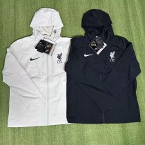 Liverpool Windbreaker  Interchange Jacket Black  White 1:1 Quality Soccer Jersey  25-26