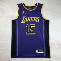 Los Angeles Lakers Kids Purple Announced version  #15  REANES 1:1 Quality NBA Jerseys