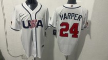 MLB USA White #24 HARPER 1:1 Quality Baseball  Jerseys  World Cup