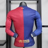 Barcelona home Long Sleeve Player  1:1 Quality Soccer Jersey   24-25