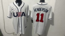 MLB USA White #11 HENDERSON 1:1 Quality Baseball  Jerseys  World Cup