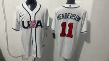 MLB USA White #11 HENDERSON 1:1 Quality Baseball  Jerseys  World Cup