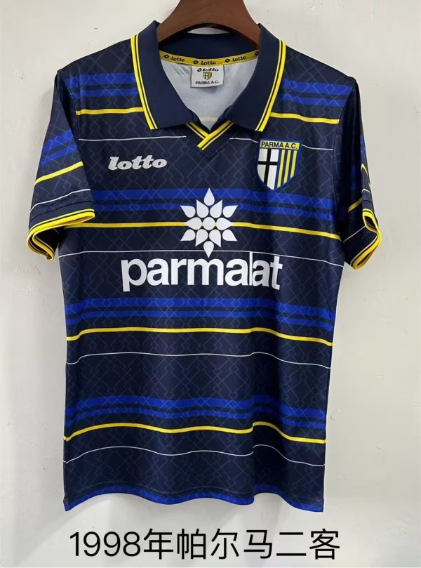 Retro  Parma away black 1:1 Quality Soccer Jersey  1998-1999