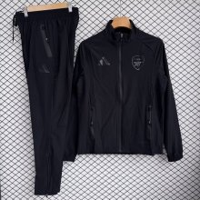 Arsenal Windbreaker Sets With pants  Black 1:1 Quality Soccer Jersey  25-26