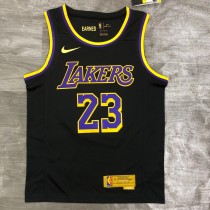 Los Angeles Lakers  Reward Edition Black 23 James  round neck   1:1 Quality NBA Season Jerseys 2021